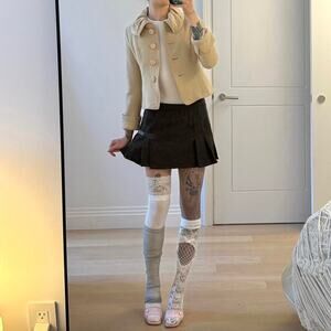 Beige wool cropped jacket soft
